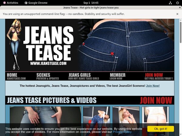 Jeans Tease With AOL Account