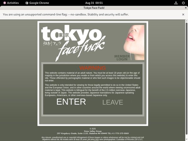 Tokyofacefuck.com Home Page